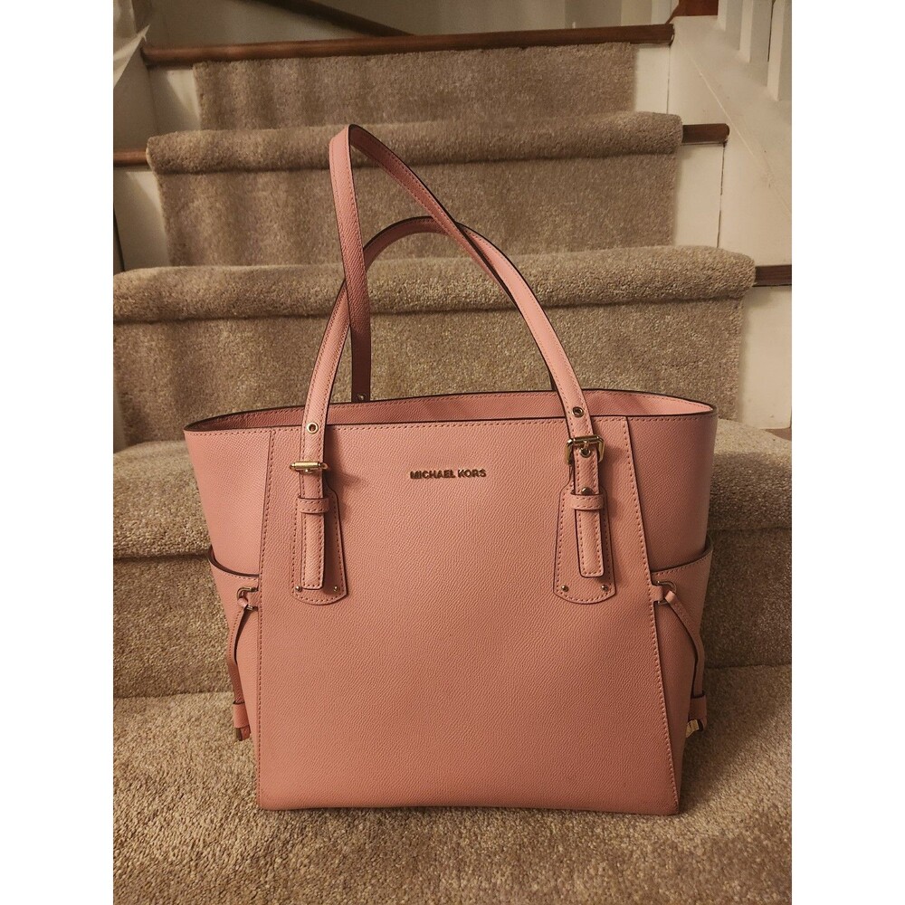 Michael Kors "Voyager" Leather Tote Bag in "Powder Blush" Pink